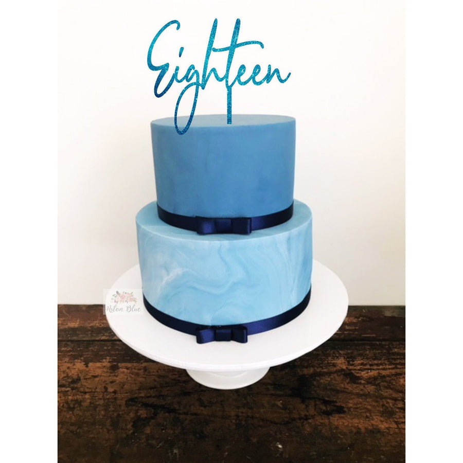 Eighteen Cake Topper - Aston Blue
