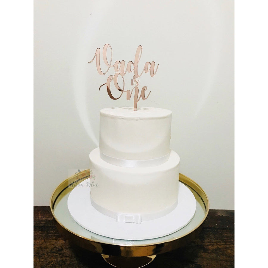 Personalised One Cake topper - Aston Blue
