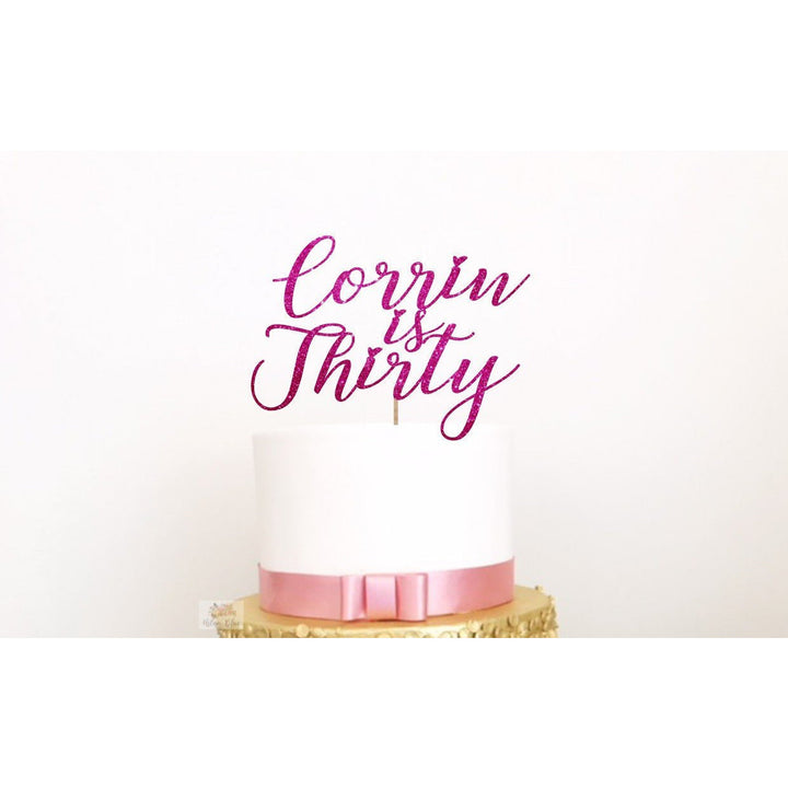 Thirty Acrylic Cake Topper - Aston Blue