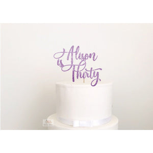 Thirty Acrylic Cake Topper - Aston Blue