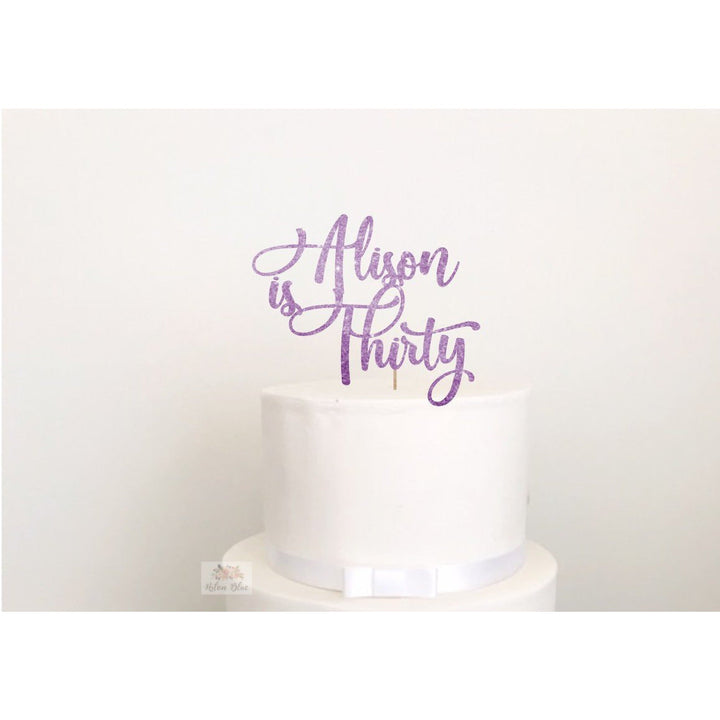 Thirty Acrylic Cake Topper - Aston Blue