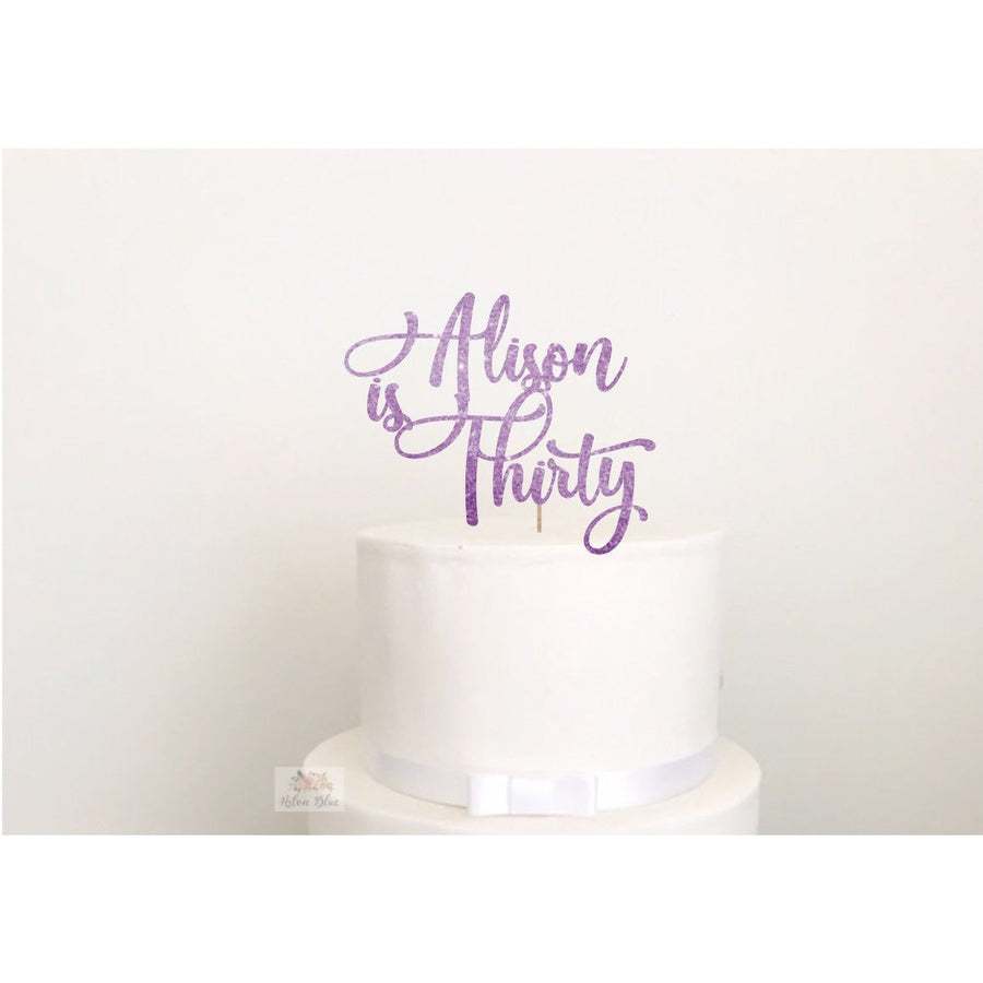 Thirty Acrylic Cake Topper - Aston Blue