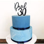 Personalised Thirty Acrylic Cake Topper - Aston Blue
