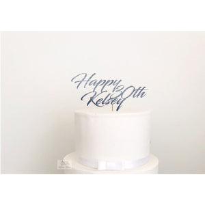 Thirty Acrylic Cake Topper - Aston Blue