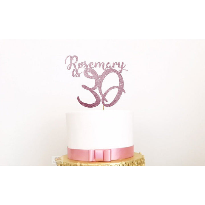 Thirty Acrylic Cake Topper - Aston Blue