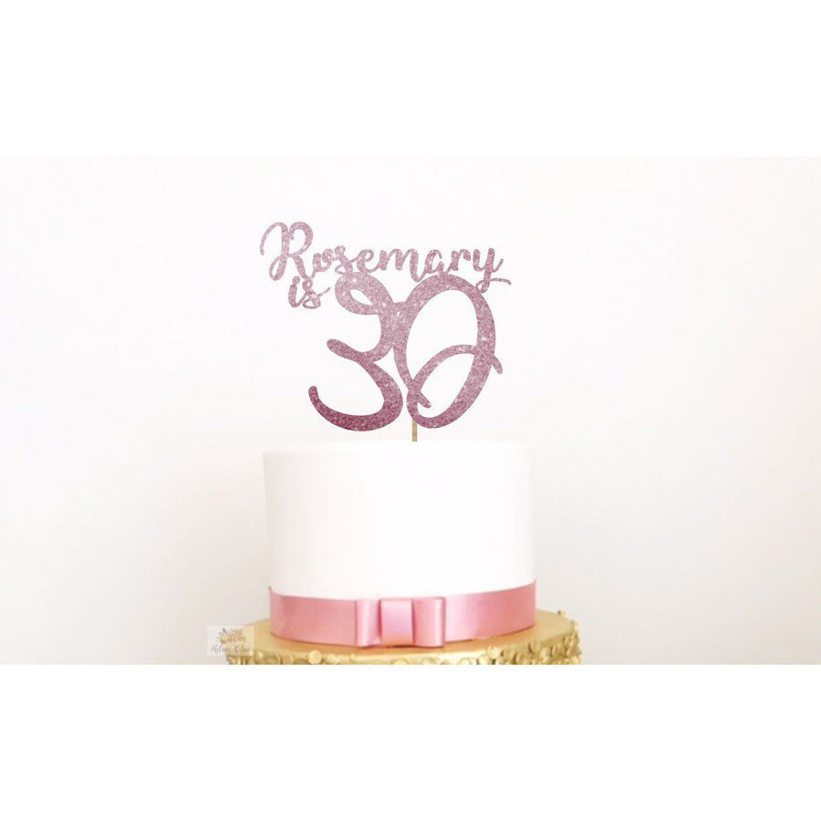Thirty Acrylic Cake Topper - Aston Blue