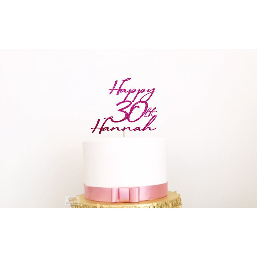Thirty Acrylic Cake Topper - Aston Blue