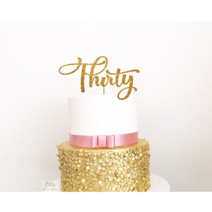 Thirty Acrylic Cake Topper - Aston Blue