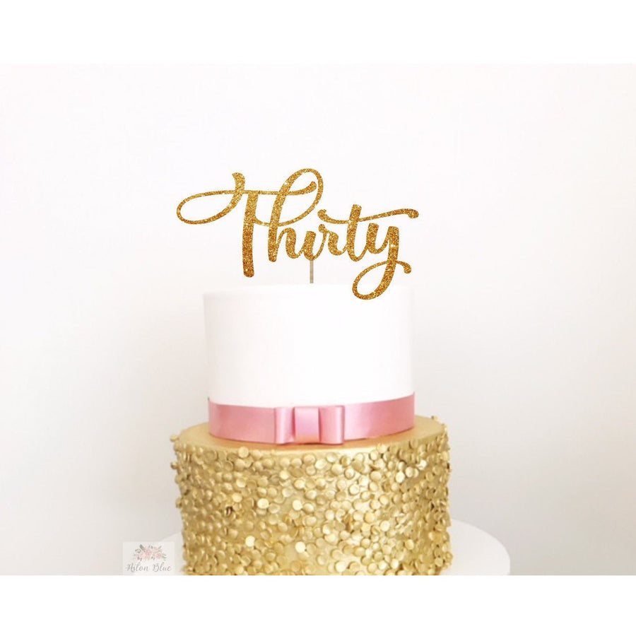 Thirty Acrylic Cake Topper - Aston Blue