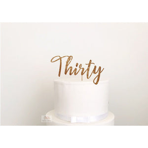 Thirty Acrylic Cake Topper - Aston Blue