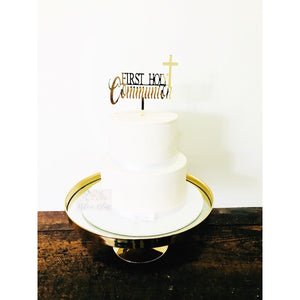 First Holy Communion Acrylic Cake Topper - Aston Blue