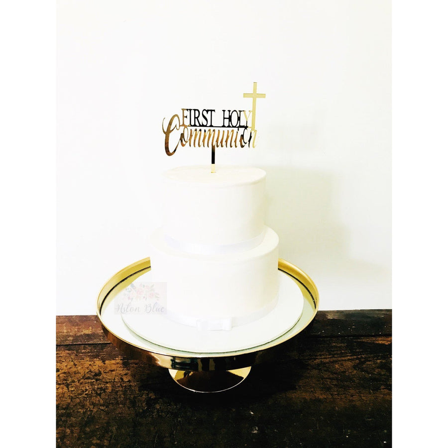 First Holy Communion Acrylic Cake Topper - Aston Blue