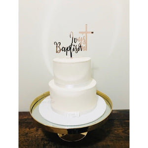 Custom Baptism Acrylic Cake Topper - Aston Blue