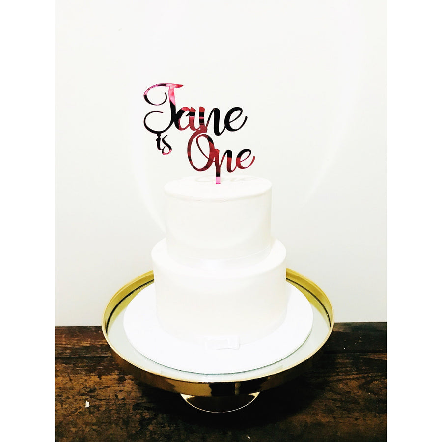 Personalised One Cake topper - Aston Blue