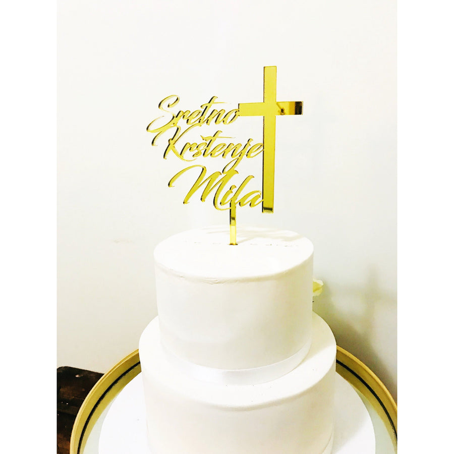Sretno Krstenje Cake Topper - Aston Blue