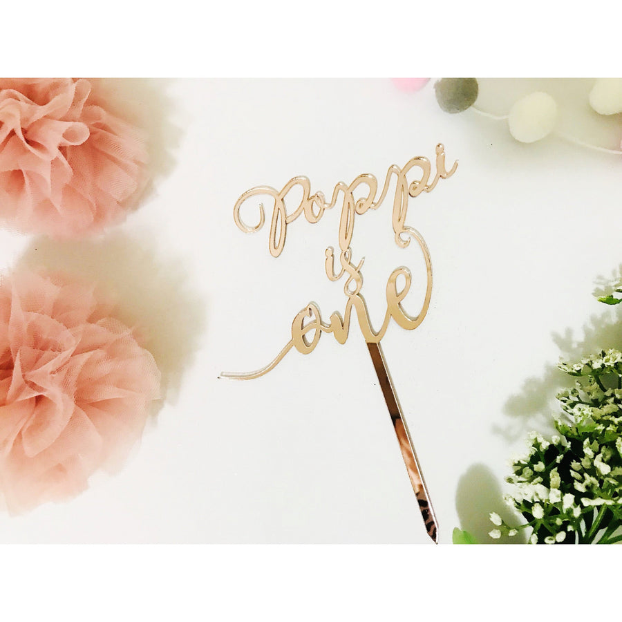 Personalised One Cake topper - Aston Blue