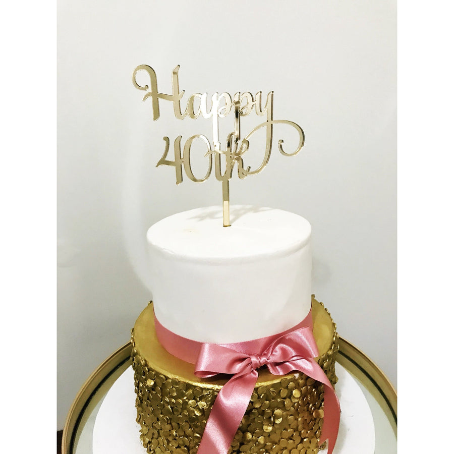 Forty Cake Topper - Aston Blue