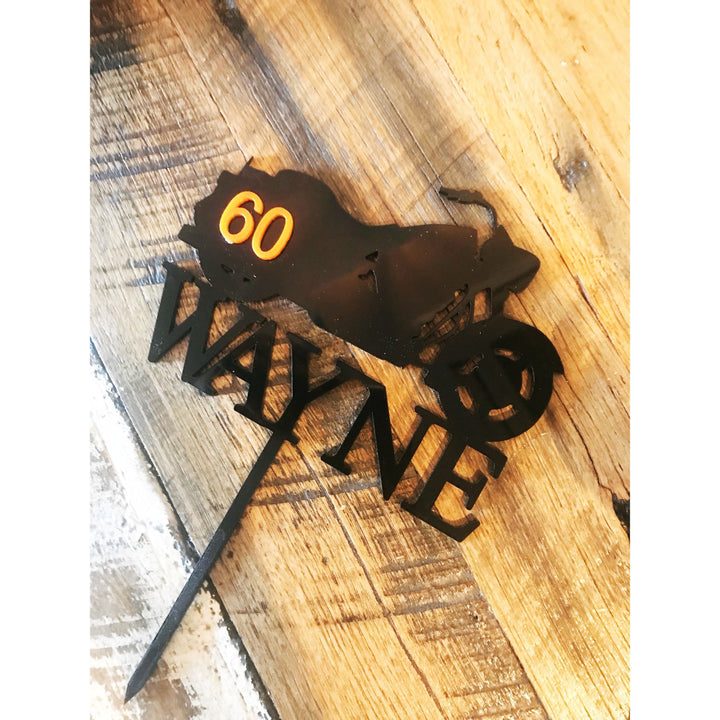 Harley Motor Bike Cake Topper - Aston Blue