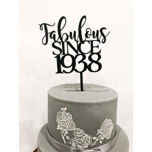 Fabulous Since Cake Topper - Aston Blue