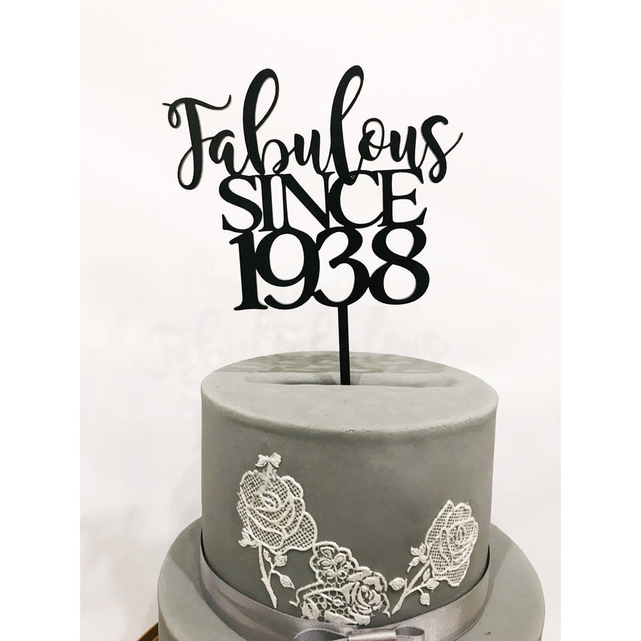 Fabulous Since Cake Topper - Aston Blue