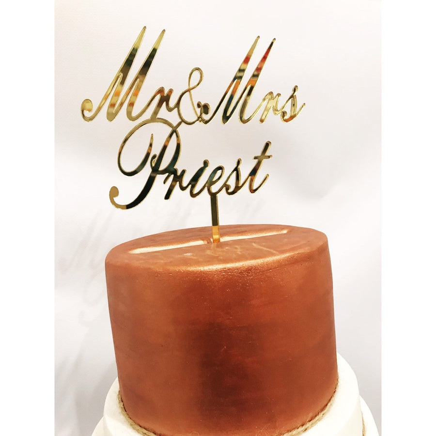 Mr and Mrs Cake Topper - Aston Blue