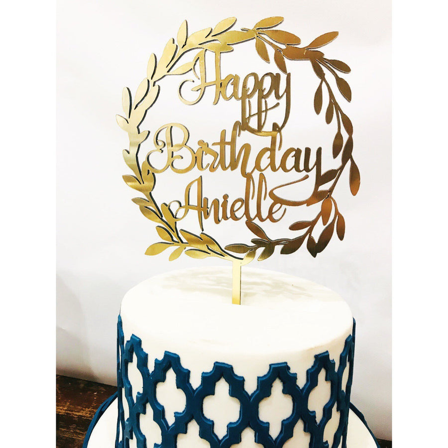 Happy Birthday Cake topper - Aston Blue