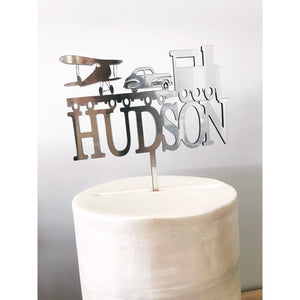 Train Cake Topper - Aston Blue