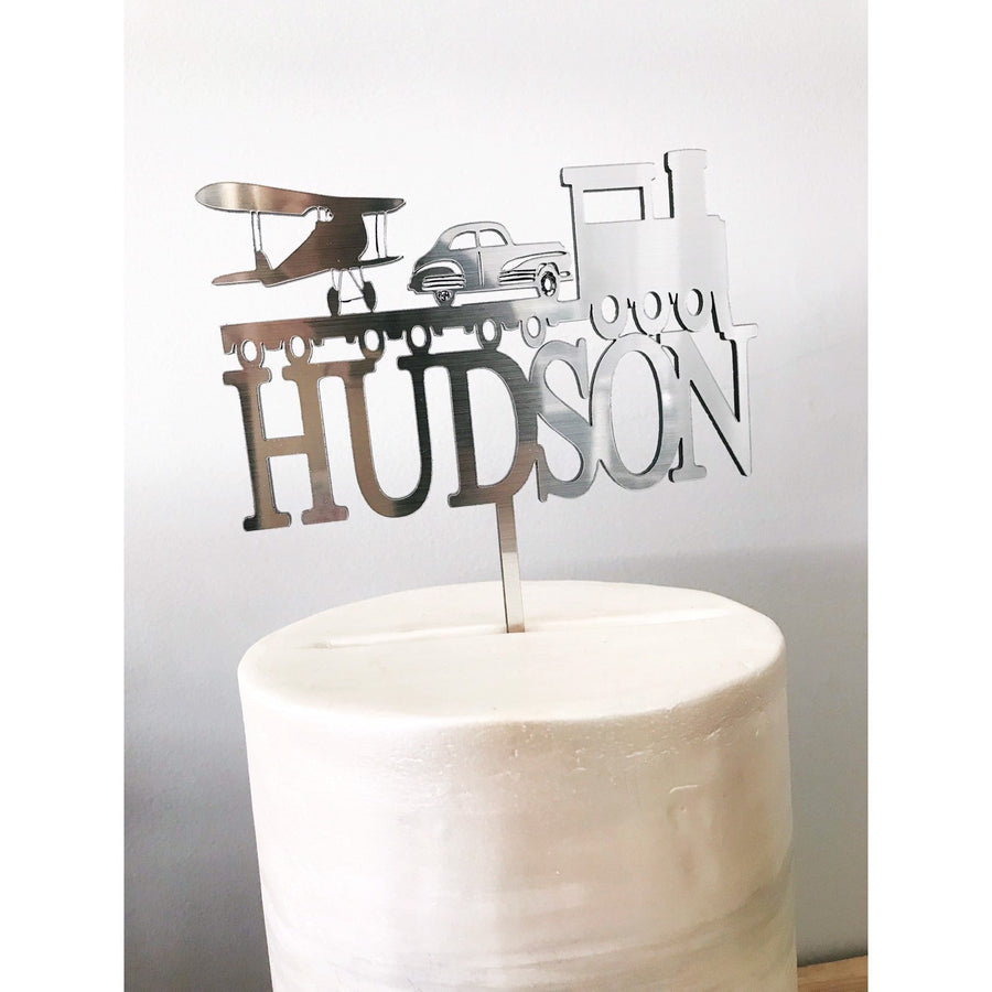 Train Cake Topper - Aston Blue
