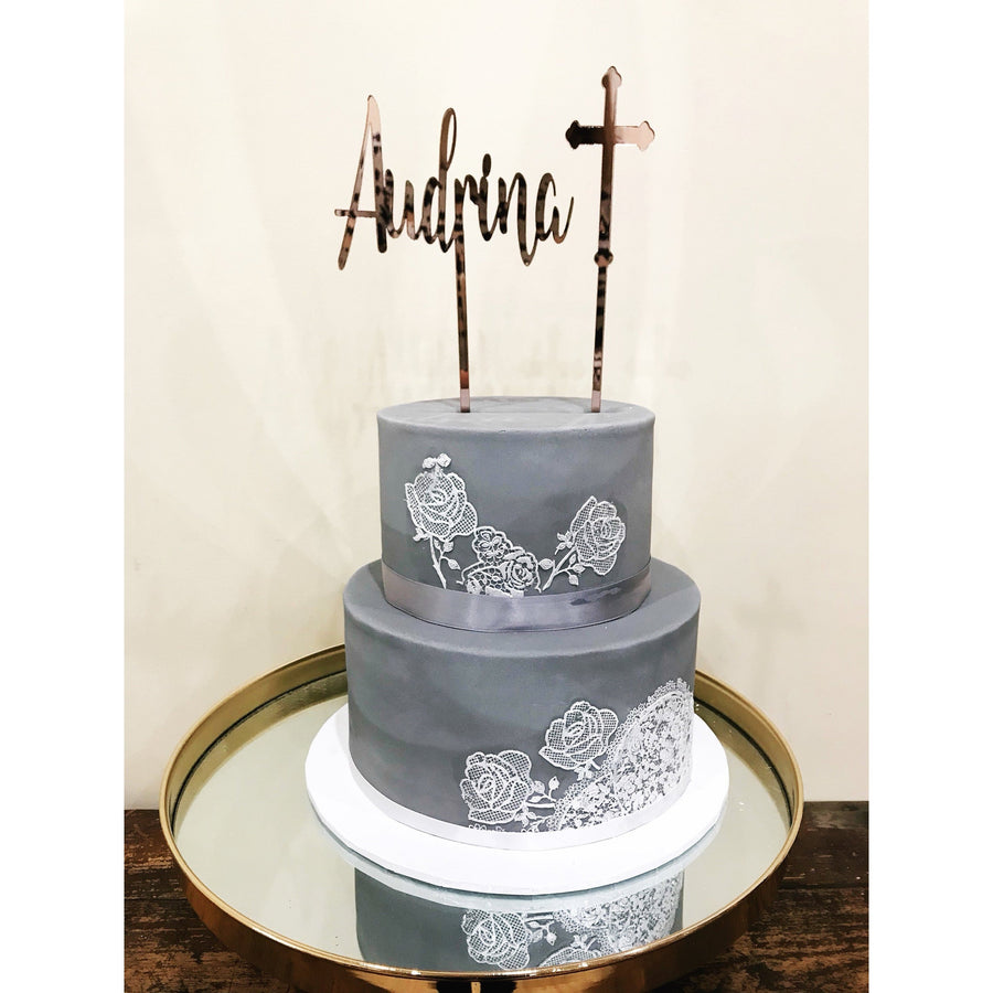 Christening Cake Topper - Aston Blue
