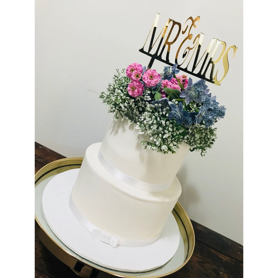 Mr and Mrs Cake Topper - Aston Blue
