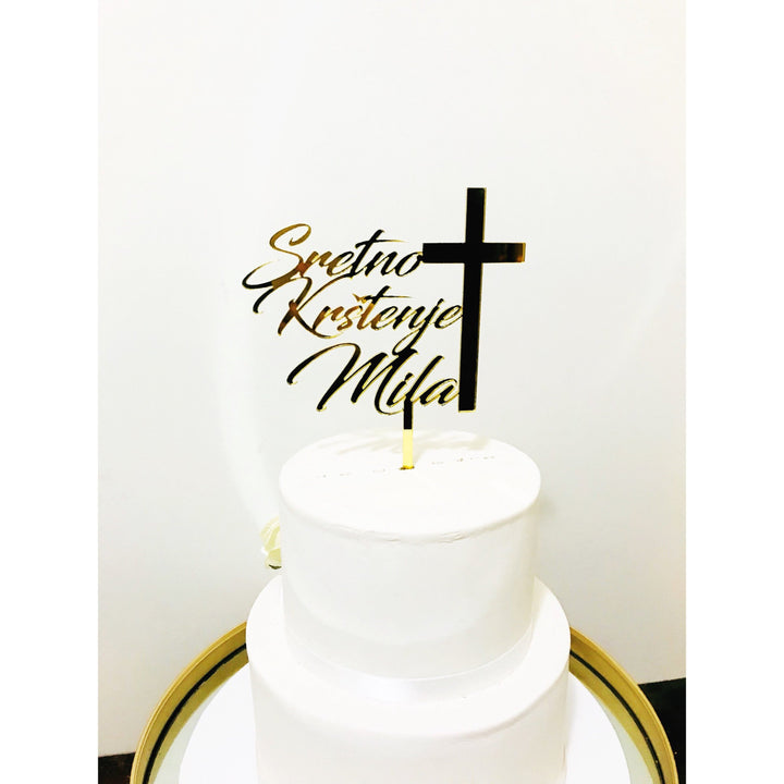 Sretno Krstenje Cake Topper - Aston Blue