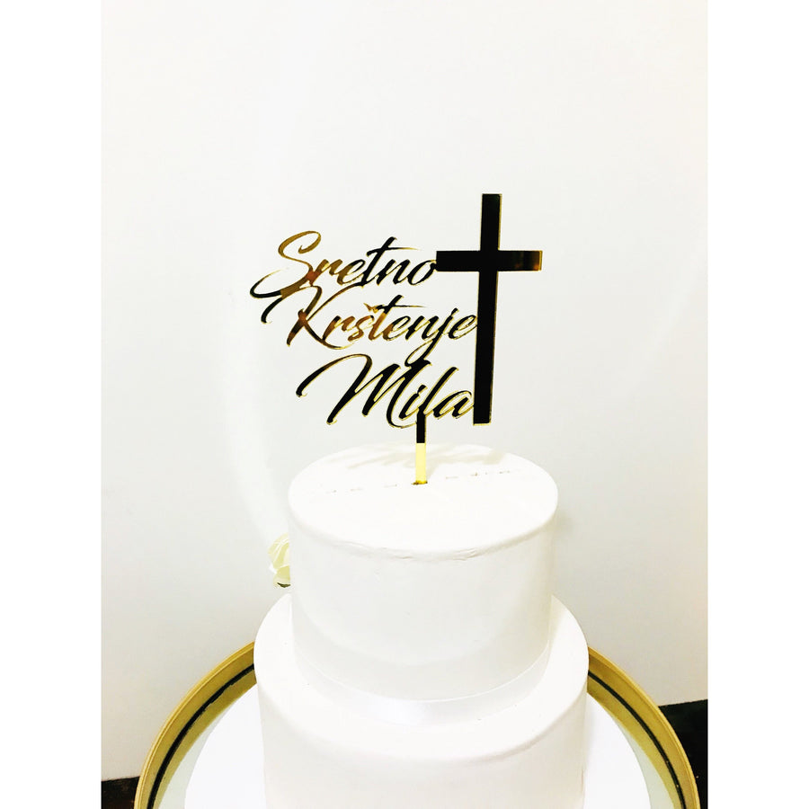 Sretno Krstenje Cake Topper - Aston Blue
