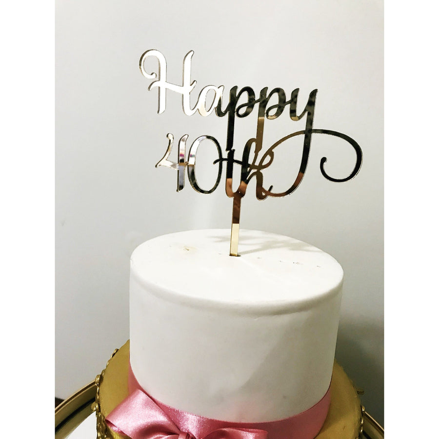 Forty Cake Topper - Aston Blue