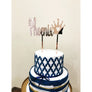 Custom Crown Cake Topper - Aston Blue