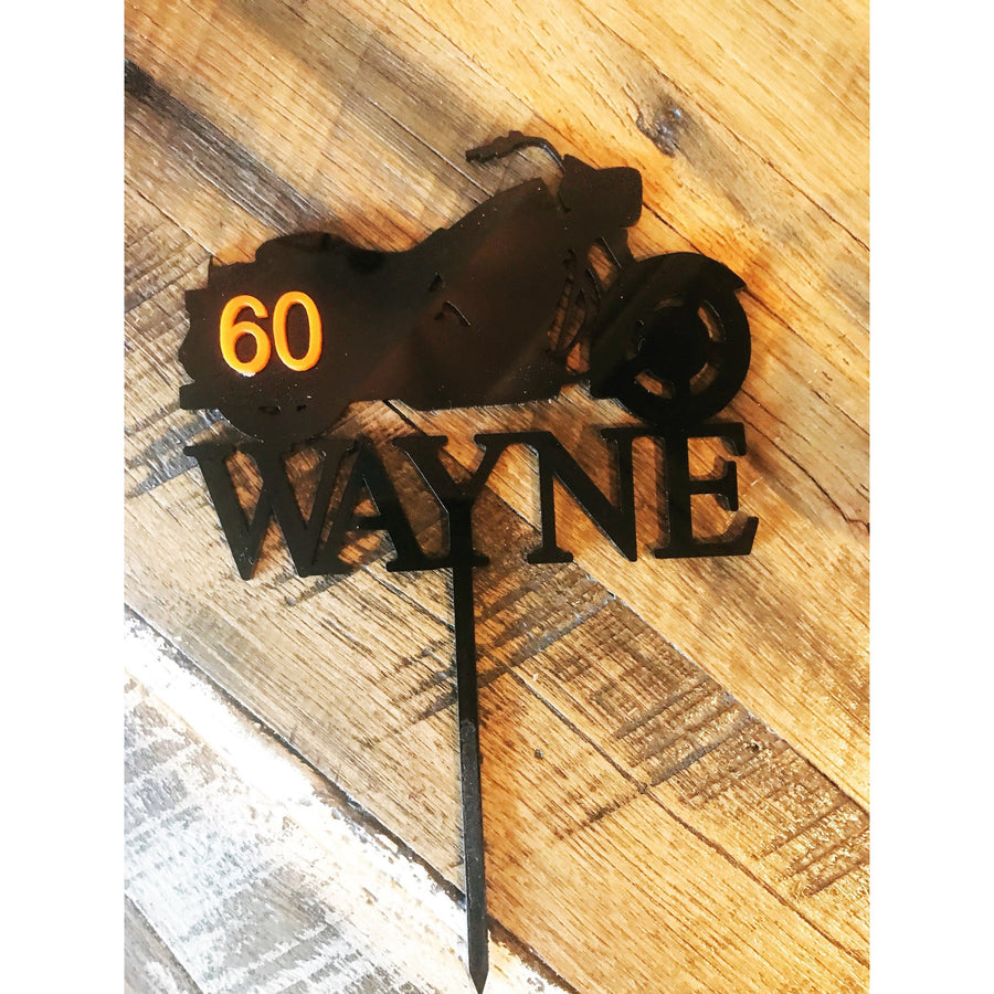 Harley Motor Bike Cake Topper - Aston Blue
