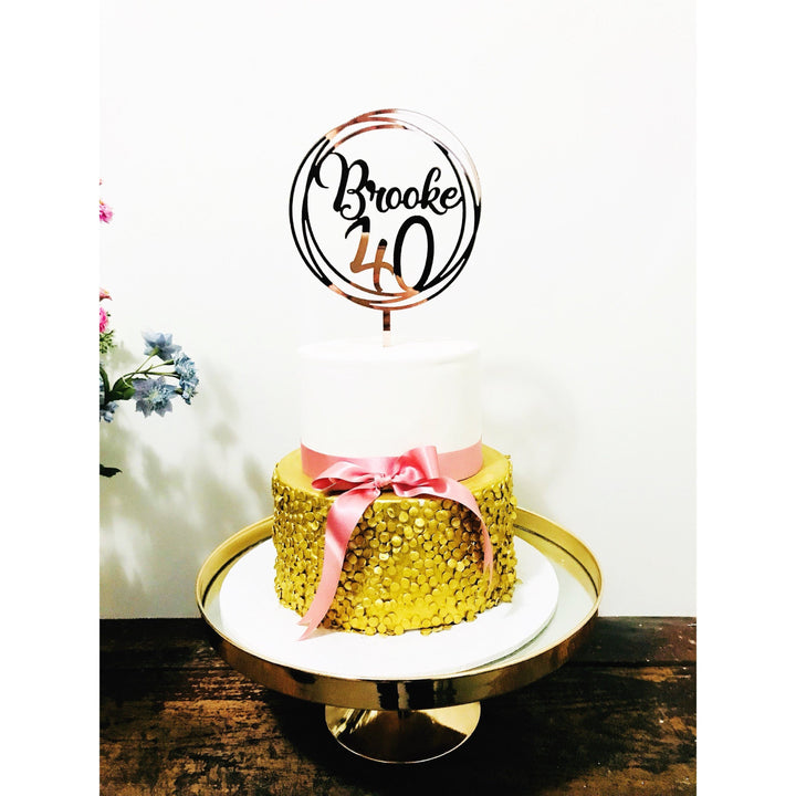 Forty Cake Topper - Aston Blue