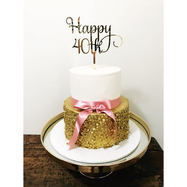 Forty Cake Topper - Aston Blue