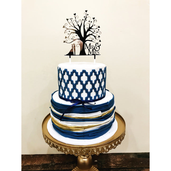 Mr and Mrs Cake Topper - Aston Blue