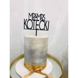 Mr and Mrs Cake Topper - Aston Blue
