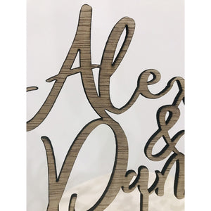Personalised Wedding Cake Topper - Aston Blue