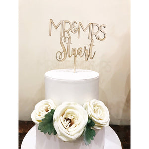 Mr and Mrs Cake Topper - Aston Blue