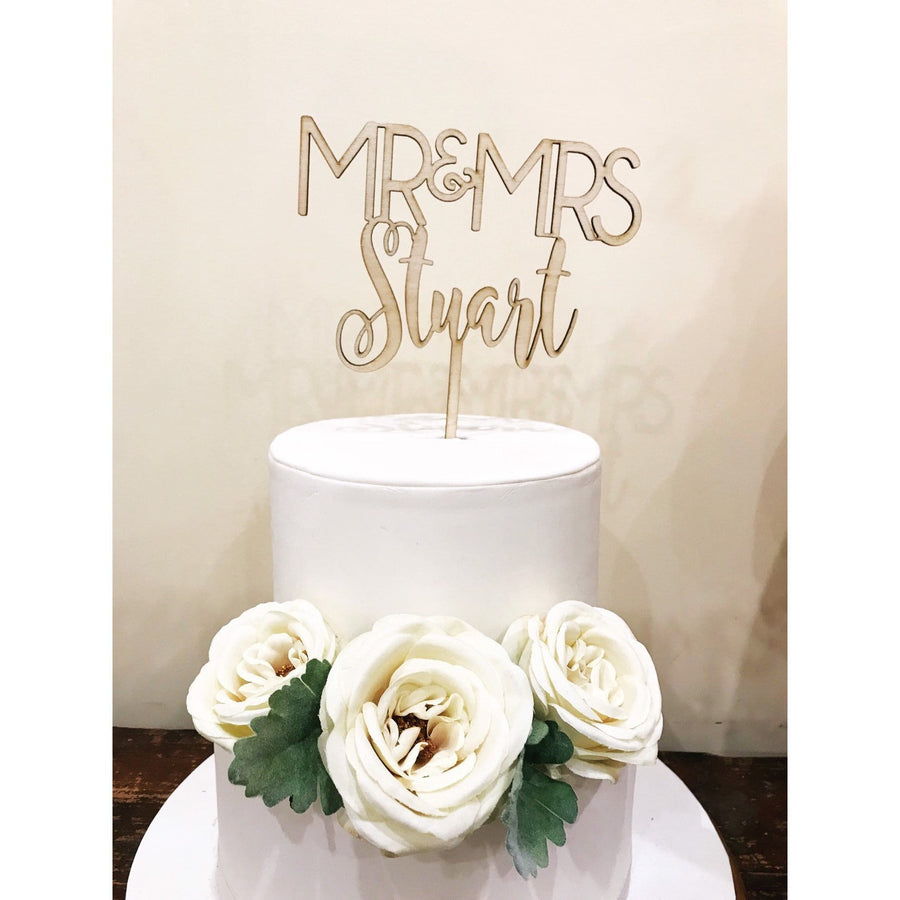 Mr and Mrs Cake Topper - Aston Blue