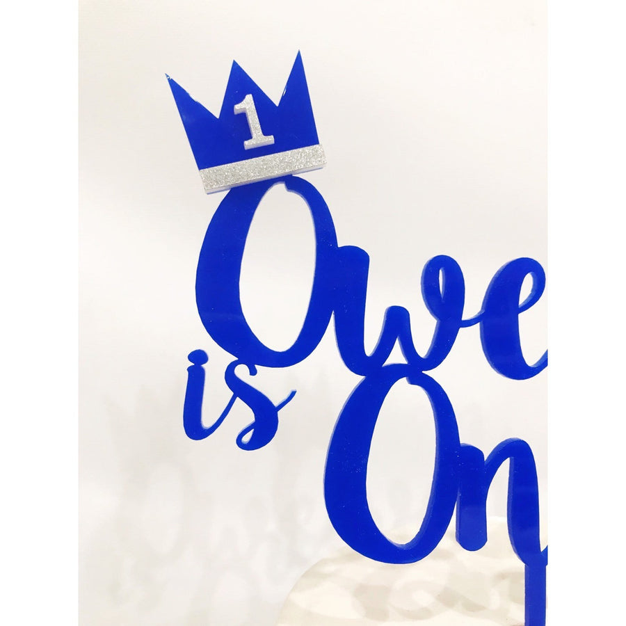 Personalised One Cake topper - Aston Blue