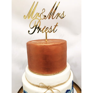 Mr and Mrs Cake Topper - Aston Blue