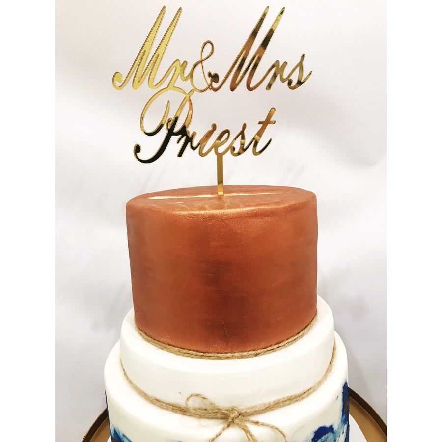 Mr and Mrs Cake Topper - Aston Blue