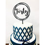 Forty Cake Topper - Aston Blue