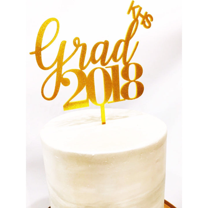 Graduation Acrylic Cake topper - Aston Blue