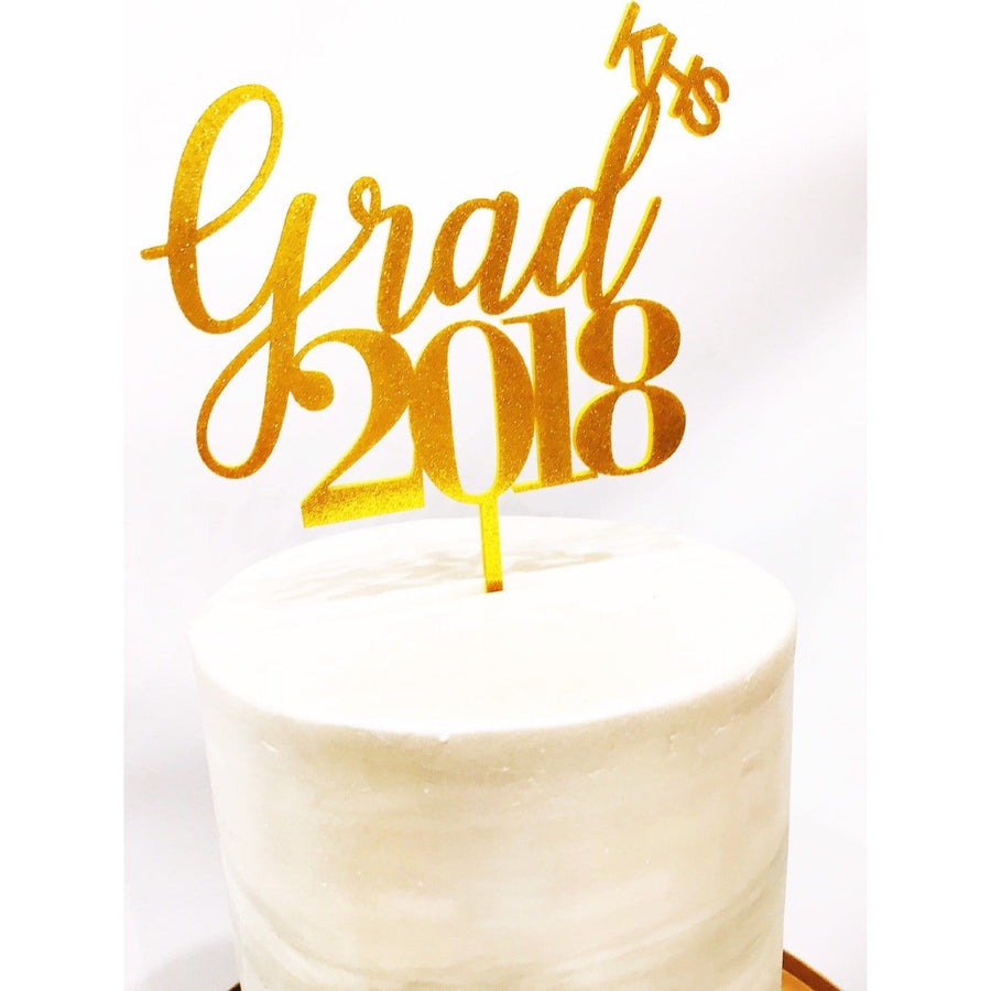 Graduation Acrylic Cake topper - Aston Blue