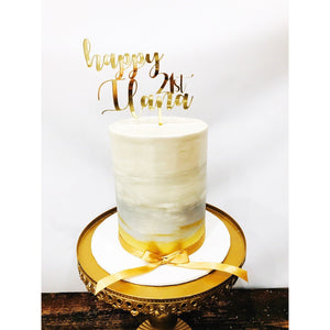 Twenty First Acrylic Cake Topper - Aston Blue