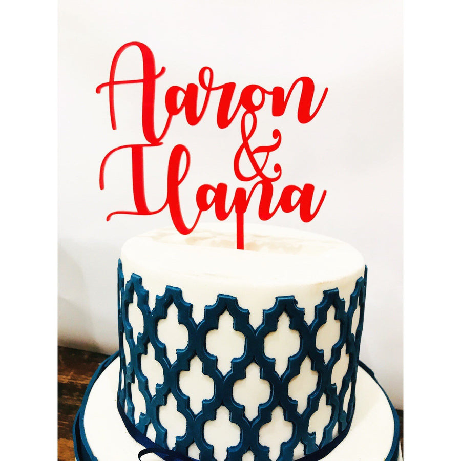 Personalised Wedding Cake Topper - Aston Blue